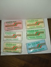 6 Packs Vtg 70s 80s Facial Tissues Purse Blue Green Pink Yellow Prop Display picture
