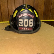 Bullard Firedome Freedom Traditional Firefighter Helmet Black South Bend FD picture