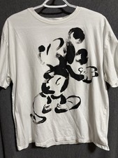 ZARA Disney Mickey Mouse White/Black Graphic Adult T-Shirt Size M picture