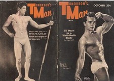 TOMORROWS MAN AUG 1954 Pocketsize Physique Magazine picture