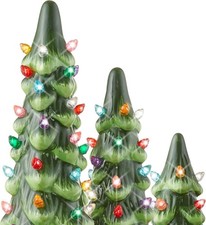 Three-piece hand-painted resin Christmas trees,8,10,12-inch light-up Christmas picture