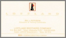Loffland Brothers Co. Bill Rutledge Tulsa Oklahoma Business Card Vintage picture