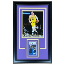 Luka Doncic Graded Rookie Card Deluxe Framed with Los Angeles Lakers 8x10 Photo picture