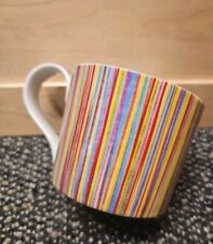 Starbucks 2008 Colorful Rainbow Vertical Stripes Coffee Tea Mug Cup  picture