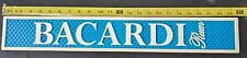 HARD TO FIND 1995 BLUE BACARDI RUM 24 INCH RUBBER BAR RUNNER MAT picture