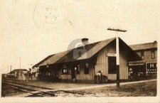1912 Barnes KS Kansas Train Depot Station Mopac Zercher RPPC Photo Postcard COPY picture