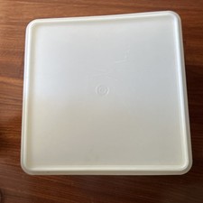 Vintage Tupperware 12x12x5 Jumbo Square Keeper Sheer #166 Container w/ #223 Lid picture
