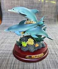 Artmark Marlo Collection Resin Dolphin Figurine Sculpture on Wood Base picture