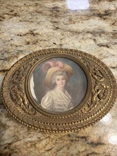 ANTIQUE 1800s FRENCH VANITY BOX, w/ WOMAN PORTRAIT picture