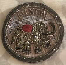 Vintage Richard Nixon Elephant Handmade Pin Brooch Beads 1-3/4