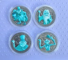 2026 Disney 3D Color Medallions Haunted Mansion Hitchhiking & Hatbox Ghost SET picture