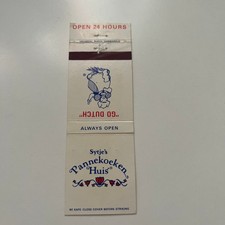 Sytje's Pannekoeken Huis Always Open Vintage Matchbook Cover SMB35-5 picture