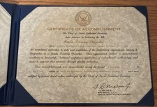 US Navy Certificate Of Accomplishment W/Official US Navy Display/Holder picture