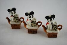 3x Paul Cardew Design Mini Mickey Mouse Santa Christmas Xmas Gift Tiny Teapot   picture