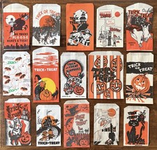Vintage 1960s-1980s Halloween Paper Trick or Treat Handout Bag Collection picture