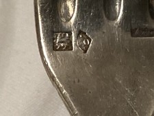 Antique Vintage English Trademark Fork Picture Holder Rooster Logo Rare picture