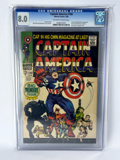 Marvel 1968 CAPTAIN AMERICA # 100 CGC 8.0 OWW His First Book / Black Panther picture