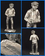 VTG Michael Ricker Park City ACCORDION PLAYER Musician Pewter Statue Sculpture picture