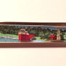 Tawas Point Lighthouse Michigan Floaty Pen Ship Boat Moves Past Lake Forest picture