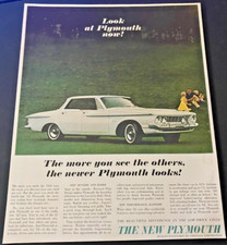 White 1962 Plymouth Fury Sedan - Vintage Original Color Print Ad Wall Art CLEAN picture
