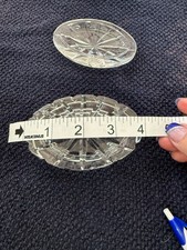 Vintage Cut Crystal Keepsake Box with Lid Oval Pinwheel Pattern picture