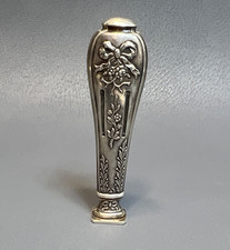 Antique Art Nouveau French Sterling Silver Wax Seal Stamp Ribbon Bow No Monogram picture