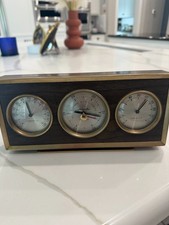 Vintage Airguide Weather Station Thermometer Barometer Hygrometer Brass picture