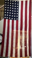 VTG United Service Co. NYC American Flag Cloth USA 48 Stars Sewn LARGE 9 Ft ๐บ๐ธ picture