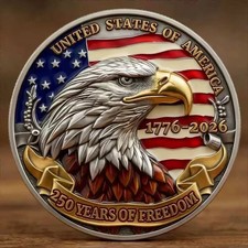 Eagle 250th Anniversary Commemorative Challenge Coin Featuring Advanced Relief picture