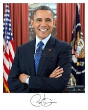 PRESIDENT BARACK OBAMA OFFICIAL PORTRAIT FACSIMILE AUTOGRAPHED 8X10 PHOTOGRAPH picture