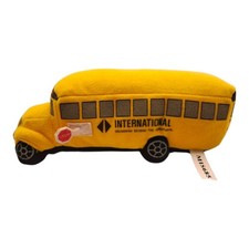 International Yellow School Bus Plush Promotional Stuffed Toy Very Rare picture