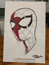 AMAZING SPIDER-MAN Original Sketch by Artist Sajad Shah With COA Comic Size 7x11 picture