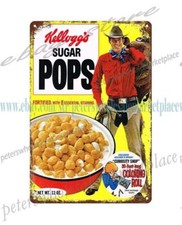 1972 Sugar Pops cereal cowboy metal tin sign indoor wall advertising wall decor picture