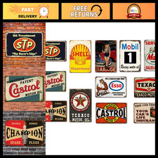 Vintage Metal Tin Signs - Retro Garage Wall Decor, Old Car & Gas Station Posters picture