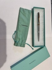 Vintage Tiffany & Co. T-Clip Ballpoint Pen Silver & Gold Tone w/ Box & Pouch picture