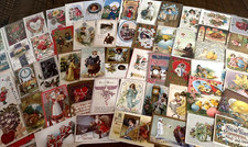 Lot of 60~Mixed~ Antique Vintage Holidays Greetings 1900's Postcards~Santa~s788 picture