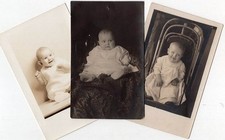 RPPC Lot of 3 Photos of Darling Babies One w Wicker Seat Vintage Postcards picture