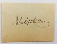John Greenleaf Whittier Signed Autographed 2.5 x 3.5 Card Full JSA Letter picture