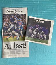 Chicago Cubs Win World Series Newspaper Chicago Tribune & Chicago Sun Times NEW picture