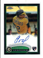 YOENIS CESPEDES 2012 TOPPS CHROME ROOKIE BLACK REFRACTOR AUTO #075/100 N9248 picture