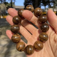 20mm*12 Natural Grade A Wood Tiger Skin Pattern Bracelet Men Gift Lucky Jewelry picture