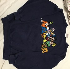 VTG 1990s Mickey Inc Goofy Pluto & friends embroidered Sweatshirt S/M Hong Kong picture