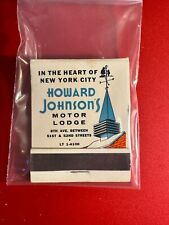 MATCHBOOK - HOWARD JOHNSON'S MOTOR LODGE - HEART OF NEW YORK CITY -  UNSTRUCK picture