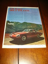 1952 - 1953 ALFA ROMEO DISCO VOLANTE  ORIGINAL 1974 ARTICLE picture