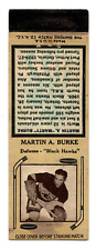 MARTIN BURKE matchbook matchcover - 1935-36 DIAMOND HOCKEY CHICAGO BLACK HAWKS picture