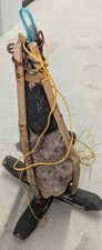 Vtg Primitive Killick Boat Anchor Stone Wood Folk Art Nautical Mari 18 X 13 8lbs picture