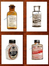LOT of 4 Antique Heroin Medicine Bottle ((PHOTOS)) 1800s BAYER Drugs Obsolete picture