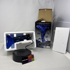 NIB Lumisource Blue Electra Tornado Twister Plasma Glass Light Lamp 11.5” picture