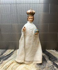 *** GLORIOUS VINTAGE INFANT JESUS OF PRAGUE STATUE Plaster 13.25