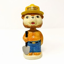 Vtg 1960s Smokey Bear Ceramic Bobblehead Nodder Shovel Fred Harvey Japan 6.5” picture